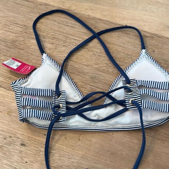 NWT  Xhilaration nautical SmStrappy bikini top xs - Picture 2 of 4